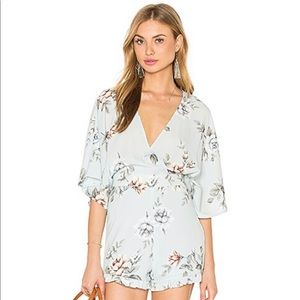 Rise of dawn Blue floral romper